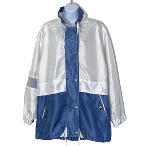 Braetan Jacket Womens M White Blue Medium Snap Front
